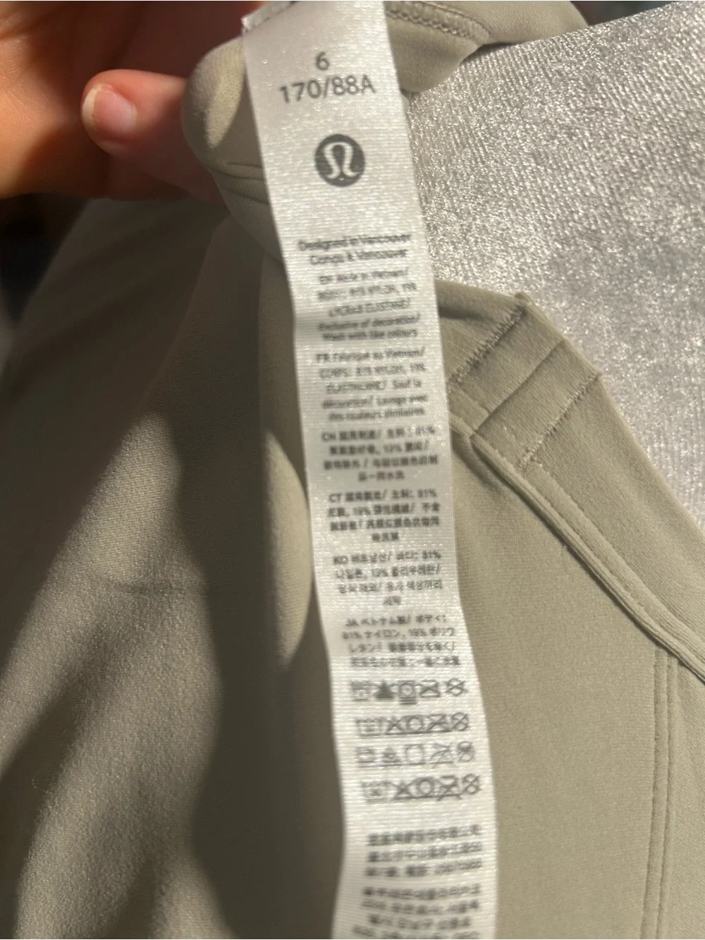 NWT lululemon Cropped Nulu Twist Crop Top in Raw Linen-Size 6